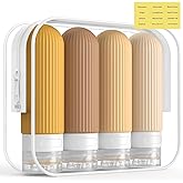 ME.FAN Travel Bottles for Toiletries, TSA Approved 3oz Silicone Journey Size Containers, Portable Split Bottle for Conditioner, Shampoo, Lotion- 4 Pack Yellow