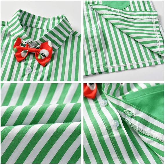 Araus Costume Bebe Enfant Bavoir Papillon En Coton A Rayures Mariage De Noel En 2 Pieces 6 Mois 3 Ans Vestons Bebe Garcon 0 24m