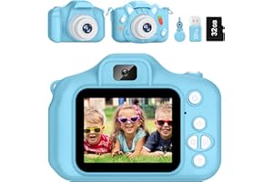 Kids Camera for Boys and Girls, ACIXX Digital Camera for Kids Toy Gift, Toddler Camera Christmas Birthday Gifts for Age 3-12 with 32GB SD Card, Video Recorder 1080P IPS 2 Inch(Blue)