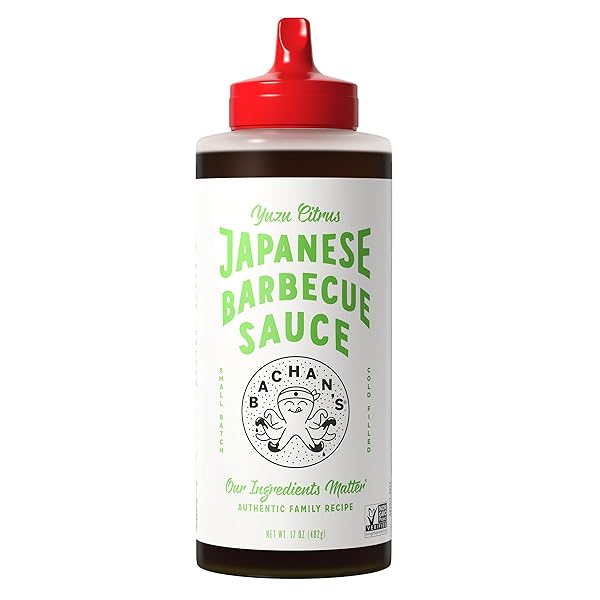 BACHAN’S – JAPANESE BARBECUE SAUCE – YUZU, 17 OZ, SMALL BATCH, NON GMO, NO PRESERVATIVES, VEGAN AND BPA FREE. CONDIMENT FOR WINGS, CHICKEN, BEEF, PORK, SEAFOOD, NOODLE RECIPES, AND MORE