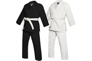 Agile Dragon Karate Uniform for Kids & Adults Lightweight Student Karate Gi Martial Arts Uniform black with Belt