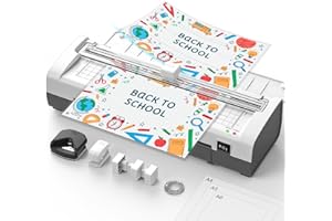Qfun Small Laminator Machine with 20 Laminating Sheets 9 Inch Personal Laminator for Teachers Laminate Machine, 12 in 1 Cold Thermal Mini Laminating Machine, Home Office Paper Card Lamination Machine