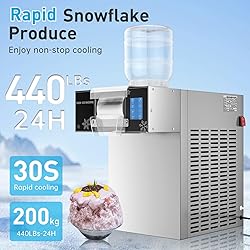 Fajiduo Snowflake Ice Machine, 440lbs/24H