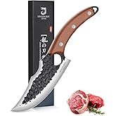 DRAGON RIOT Viking Knives for Meat Cutting, Forged Japanese Style Knife for Cooking - High Carbon and Full Tang - Must Have Knife for Kitchen and Outdoor Gift Idea for Men (Without Sheath)