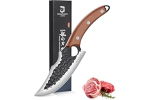 DRAGON RIOT Viking Knives for Meat Cutting, Forged Japanese Style Knife for Cooking - High Carbon and Full Tang - Must Have K