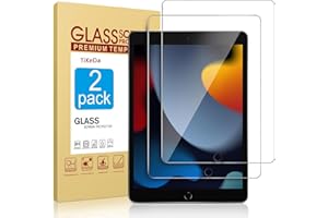 TiKeDa 2 Pack Screen Protector for iPad 9th 8th 7th Generation 10.2 Inch,Tempered Glass Film for iPad 9 8 7 (2021/2020/2019),Case Friendly & Apple Pencil Compatible