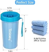 Tinioey Large Dog Paw Cleaner with Towels & Bath Brush view 6