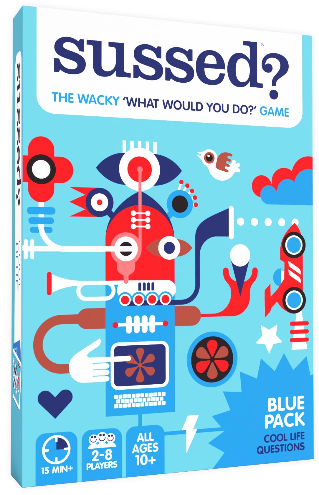 SUSSED The Wacky ‘What Would You Do?’ Social Card Game - Easter Basket Stuffer for Teens, Boys, Girls, Tweens - Fun for Kids Ages 10+ & Adults - Cool Blue Deck