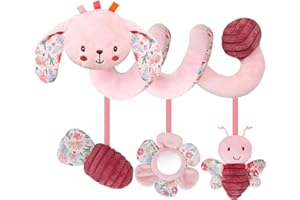 TSYAN Car Seat Toys for Babies 0-6 Months Boy,Baby Spiral Hanging Plush Activity Toys Thank You Gifts for Newborn 0 3 6 9 12 Months Baby Boys Girls