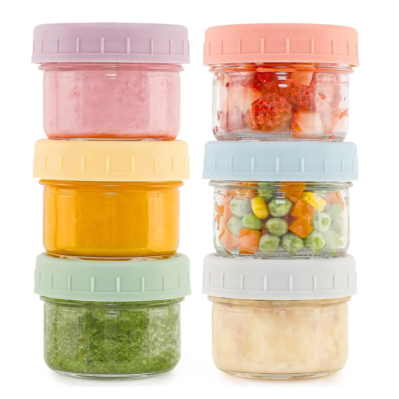 Eidoct 6 Pack Salad Dressing Container To Go, 80ml Small Containers with Lids, Glass Jars with Lids Dressing Containers Sauce Cups, Leakproof Reusable for Lunch Box Work Trip (6)