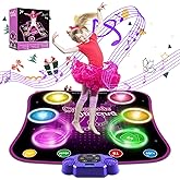 Fuairmee Dance Mats for Kids Ages 4-8, Dance Mat with Bluetooth, Built-in Music, 3 Languages Melodies, 5 Modes, Electronic Dance Mats for Kids with Anti-Slip Mat, Dance Mats Birthday