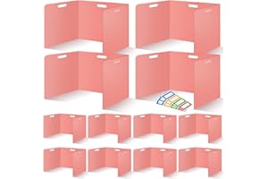 ZSMKJIAYE 12 Pcs Desk Dividers for Students Classroom Plastic Privacy Folders Red Test Dividers for Students Desks Trifold Privacy Panel Partitions for School Teacher Supplies (Red)