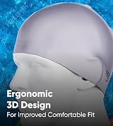Speedo Unisex Silicone Swimming Cap Plain Moulded Hair Protection Training Aids view 6