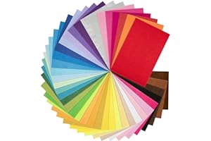 BETYBEDY 8 x 12 Inches Felt Sheets for Crafts, 40Pcs Squares Fabric Sheets, Assorted Colors Non Woven Pack, 1mm Thick, Stiff Paper for DIY Sewing Craft Patchwork Decoration