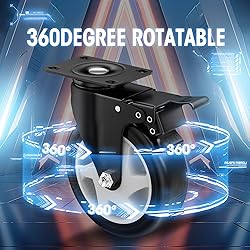 5 Inch Caster Wheels, Casters Set of 8, ASHGOOB