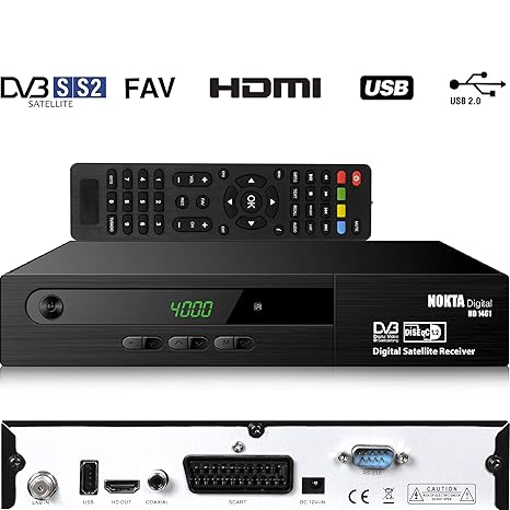 Nokta Digital 1461 HD Satelliten Sat Receiver (HDTV, DVB-S/S2, HDMI, SCART, 2x USB 2.0, Full HD 1080p) (Vorprogrammiert für A