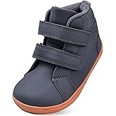 WateLves Toddler Little Kids Wide Barefoot Shoes Boys Girls Winter High Top Minimalist Sneakers Ankle Boots Leather Uniform Dress Shoes Naturally Splay