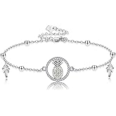 URONE Pineapple Bracelet Anklets for Women 925 Sterling Silver Adjustable Ankle Bracelets Fruit Pineapple Jewelry Gifts