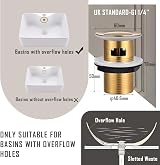 Hapilife Basin Taps Mixer Waterfall Brushed Gold 1 Hole Mono Cloakroom view 7