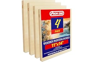 FROM ONE 4 Pack 11x14 Basswood Paint Pouring Panels for Acrylic Pouring, Oil & Abstract Painting – Sturdy Wood Painting Boards for Artists and Crafters