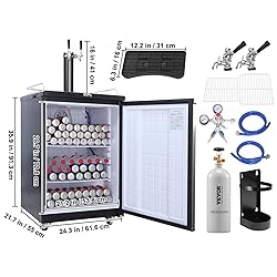 VEVOR Beer Kegerator, Dual Tap Draft Beer