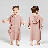 Zamlory Hooded Kids Beach Towel - Soft Poncho Towel for Babies and Toddler - Lightweight Waffle Cotton Towel Cover Up for Bath, Pool, Beach