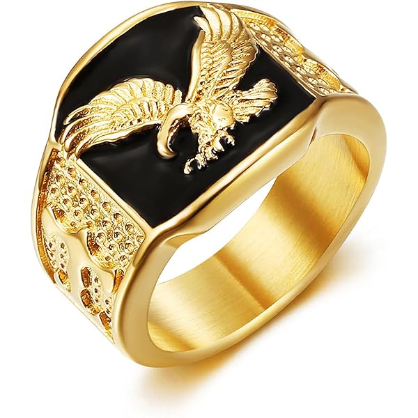 Eagle Ring,Hip Hop Flying Eagle Ring for Men, Viking Hawk Ring