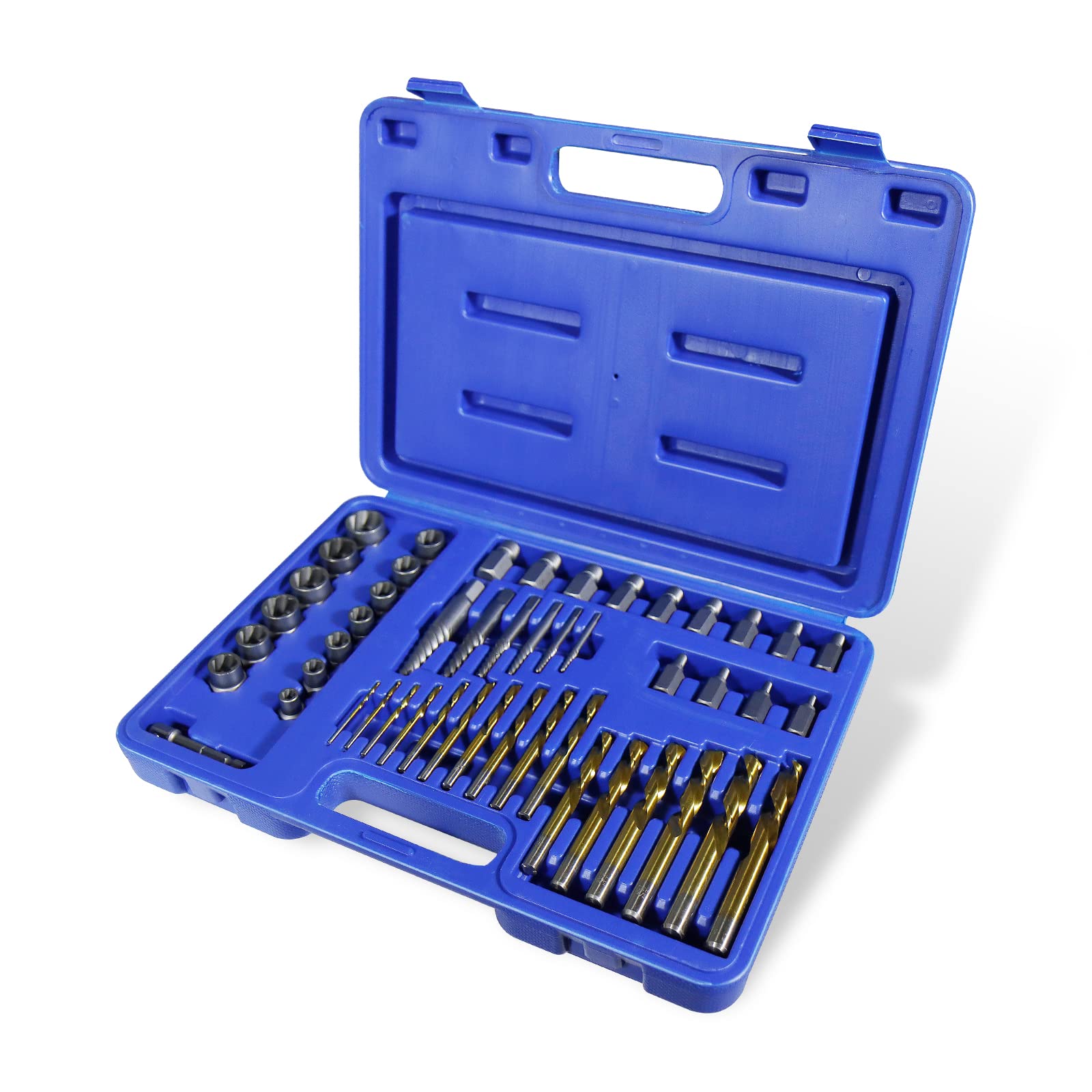 CCLIFE 49-Piece 3/8-Inch Cr-Mo Special Socket Spanner Insert Left Extractor Screw Extractor Nut Socket Remover 8-19 mm Turbonuts