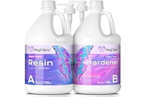 HeyClear 2 Gallon Epoxy Resin Kit with Pumps, Crystal Clear 2 Part Resin High Gloss for Casting Coating, Countertop, Table top, Art DIY Handcraft Jewelry