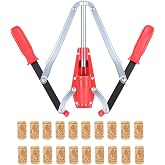 Wine Bottle Double Lever Hand Corker, For Standard Wine, Belgian Beer, and Synthetic Plastic Corks, with 20 Count Wine Corks