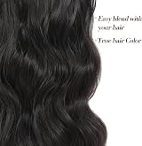 Fine Plus Hair Extensions Clip in 4Pcs Dark Brown 20In Long Wavy Full Head view 4