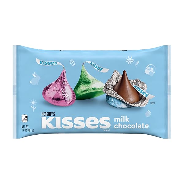 HERSHEY’S KISSES MILK CHOCOLATE, EASTER CANDY BAG, 17 OZ