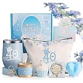 40th Birthday Gifts for Women, Ideas Baskets, 9 Pieces Unique 40th Spa Gifts for Her Wife, Girlfriend, Sister, Friends
