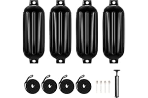 XGeek Boat Bumpers 4 Pack,Boat Bumpers for Docking with 4 Ropes, Boat Bumper for Pontoon