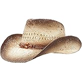 grinderPUNCH Western Outback Cowboy Hat Men's Women's Style Classic Straw Western Cowgirl Hat
