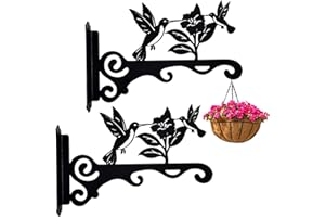 Plant Hanger Bracket 2-Pack Elegant Bird Design Wall Mounted Plant Holder for Indoor Outdoor Garden Decor Black