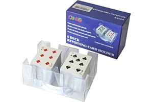 DNB SPORTS DNB Revolving Playing Card Tray - 6 Deck Plastic Rotating Canasta Card Holder