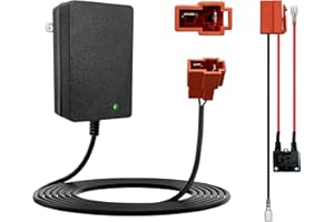GNOTIS 24V Battery Charger and Battery Wire Harness Compatible with Ride On Toys for Kids, 24Volt (28.8V) Batteries Car for Kids, for Huffy Torex UTV 4X4, 2 Pin Red Square Plug Charger for Kid Electric Car