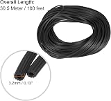 sourcing map 100FT Round Window Screen Spline 0.13" Black TPE Repair view 2