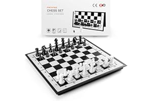 FANVINCE Chess Sets Travel Board Games: Magnetic Folding Chess Board with Instructions Teen Gifts Family Games Educational Toys for Kids and Adults 9.5 Inch