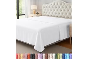 Utopia Bedding Flat Sheet - Soft Brushed Microfiber Fabric - Shrinkage & Fade Resistant Top Sheet (White, Queen)