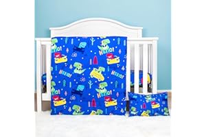 UOMNY Crib Bedding Set for Boys-3 Piece Dinosaur Baby Boys Crib Bedding Sets with Baby Comforter Crib Sheet Pillowcase,Nursery Bedding Set