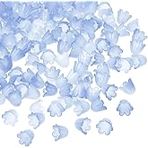 PATIKIL 500Pcs 10x8x1.5mm Frosted Flower Beads, Acrylic Flower Bead Caps for Bracelets, Earrings, Necklaces, Jewelry Making and DIY Crafts, Dark Blue