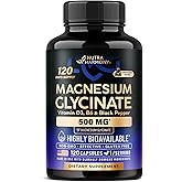 Magnesium Glycinate 500 mg - Chelated Supplement - High Absorption Form of Magnesium - Support for Sleep, Muscle & Heart Health - Made in USA, Lab Tested & Non-GMO - 120 Capsules