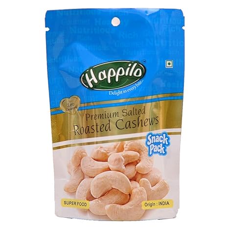HappiloPremium Roasted and Salted Cashews, 35g