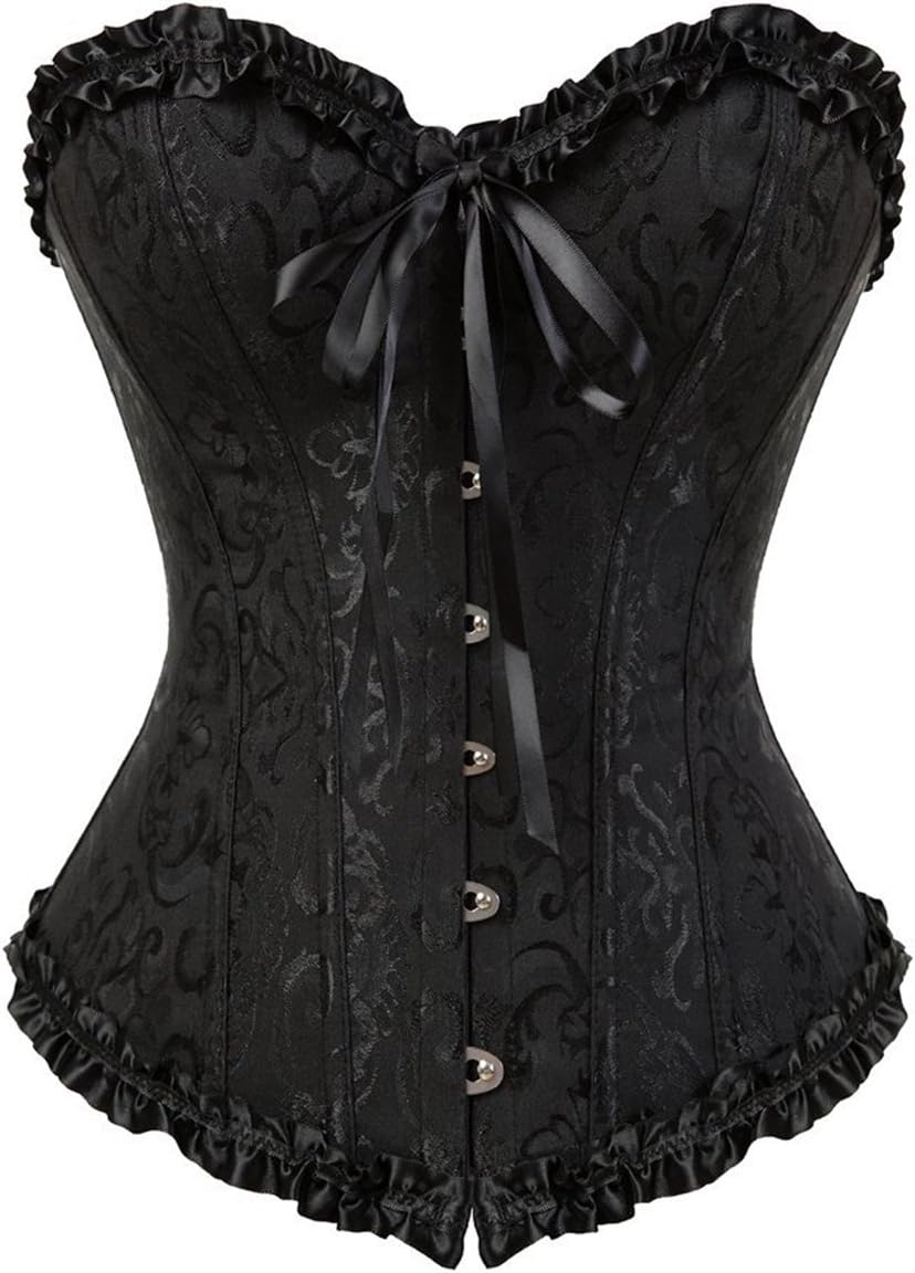 EverLoveCorset Satin Overbust Lace up Busiter Shapewear Outfit