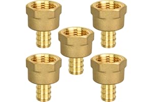 RUBY.Q 5 Pack PEX 1/2" x 1/2" NPT Female Fittings, Full Port for PEX pipes in plumbing jobs