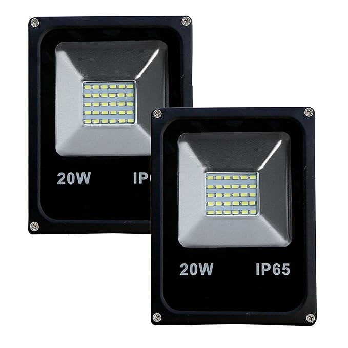 20W Led IP65 Flood Outdoor Light 1 Year Warranty - Cool Day Light - (Pack of 2)