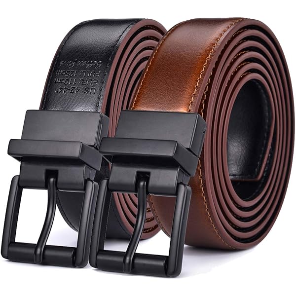 beltox fine Men's Dress Belt Leather Reversible 1.25