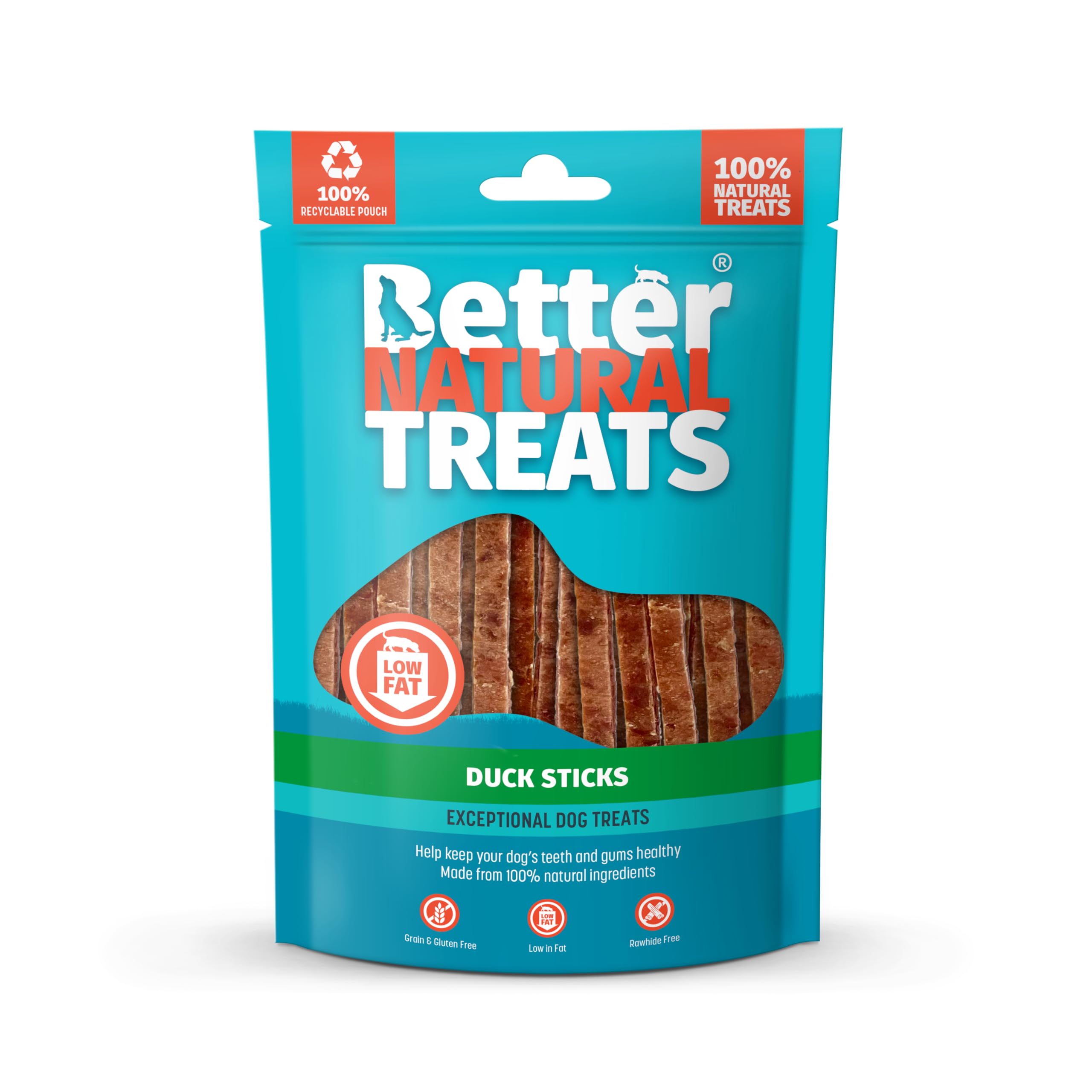 Better Natural Duck Sticks Dog Treats – 100% Real Duck Breast Chews, High Protein & Low Fat, Grain & Gluten Free Natural Dog Training Treats, 10 x 90g Packs